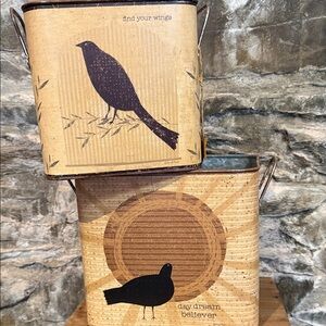 Decorative Bird-Themed Storage Bins